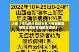 近来【青岛疫情最新消息今天新增病例青岛疫情最新进展情况】