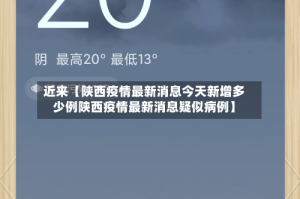 近来【陕西疫情最新消息今天新增多少例陕西疫情最新消息疑似病例】
