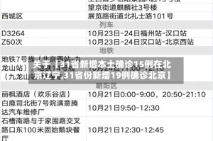 关于【31省新增本土确诊15例在北京辽宁,31省份新增19例确诊北京】