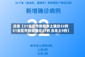 近来【31省区市新增本土确诊32例31省区市新增确诊21例 含本土9例】