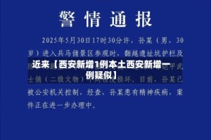 近来【西安新增1例本土西安新增一例疑似】