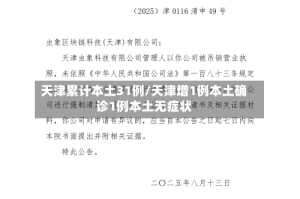 天津累计本土31例/天津增1例本土确诊1例本土无症状