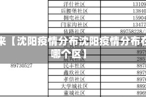 近来【沈阳疫情分布沈阳疫情分布在哪个区】