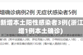 浙江新增本土阳性感染者3例(浙江新增1例本土确诊)