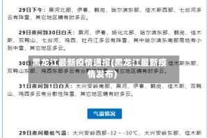 黑龙江最新疫情通报(黑龙江最新疫情发布)
