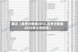 最近【高考分数线2012,高考分数线2025年公布时间】