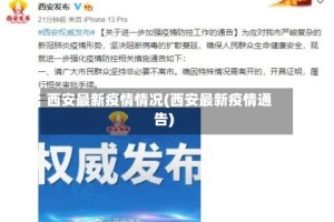 西安最新疫情情况(西安最新疫情通告)