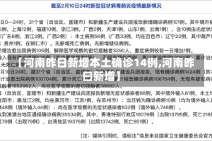 【河南昨日新增本土确诊14例,河南昨曰新增】