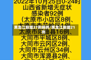 黑龙江新增27例病例/黑龙江新增21例