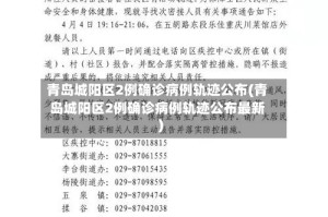青岛城阳区2例确诊病例轨迹公布(青岛城阳区2例确诊病例轨迹公布最新)