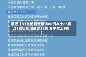 最近【31省份新增确诊80例本土65例,31省份新增确诊22例 其中本土9例】
