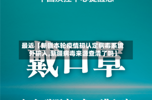 最近【新疆本轮疫情初认定病毒系境外输入,新疆病毒来源查清了吗】