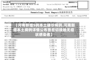【河南新增5例本土确诊病例,河南新增本土病例详情公布曾密切接触无症状感染者】