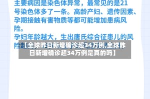【全球昨日新增确诊超34万例,全球昨日新增确诊超34万例是真的吗】