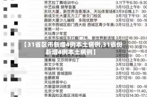 【31省区市新增4例本土病例,31省份新增4例本土病例】