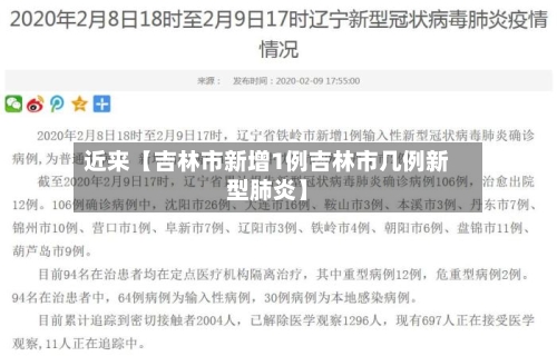 近来【吉林市新增1例吉林市几例新型肺炎】-第1张图片
