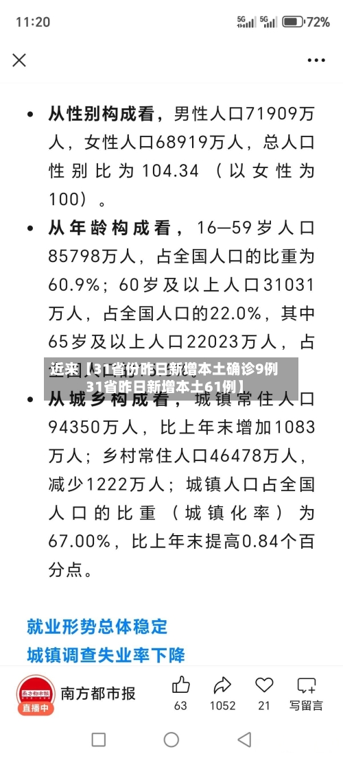 近来【31省份昨日新增本土确诊9例31省昨日新增本土61例】-第1张图片