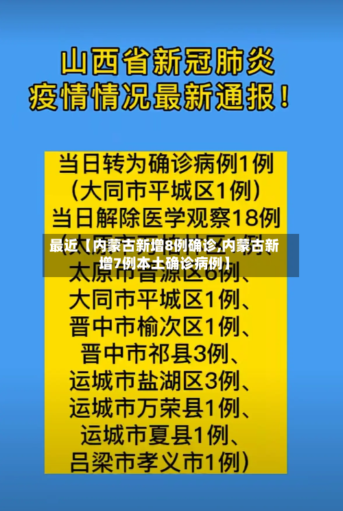 最近【内蒙古新增8例确诊,内蒙古新增7例本土确诊病例】-第3张图片