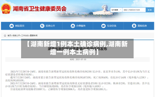 【湖南新增1例本土确诊病例,湖南新增一例本土病例】-第1张图片