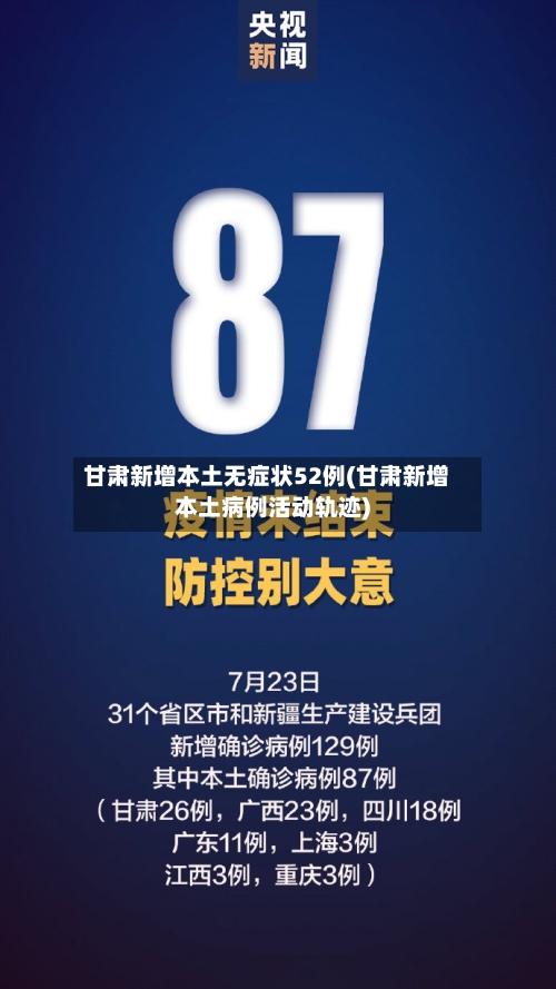 甘肃新增本土无症状52例(甘肃新增本土病例活动轨迹)-第1张图片