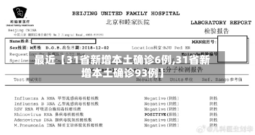 最近【31省新增本土确诊6例,31省新增本土确诊93例】-第1张图片