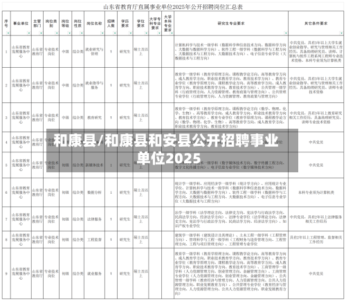 和康县/和康县和安县公开招聘事业单位2025-第1张图片