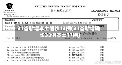 31省新增本土确诊13例(31省新增确诊33例本土17例)-第1张图片