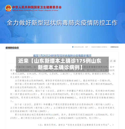近来【山东新增本土确诊175例山东新增本土确诊病例】-第3张图片