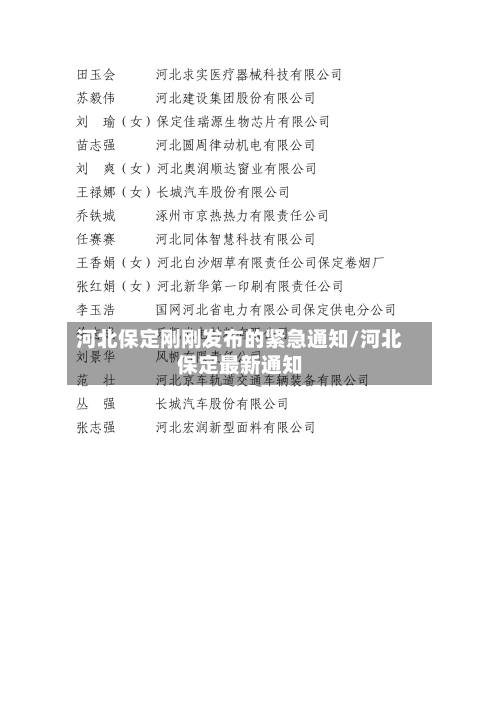 河北保定刚刚发布的紧急通知/河北保定最新通知-第1张图片
