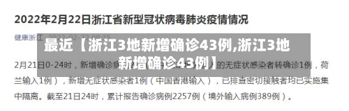 最近【浙江3地新增确诊43例,浙江3地新增确诊43例】-第3张图片